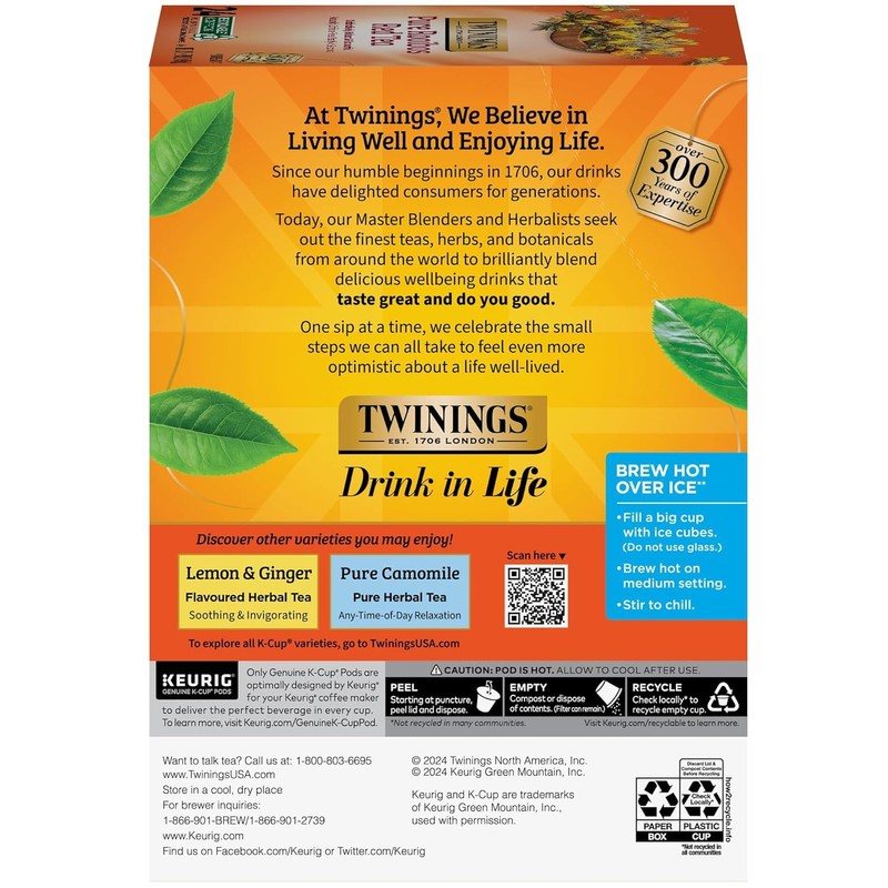 Twinings Pure Rooibos Red Tea K-Cup Pods for Keurig, 24
