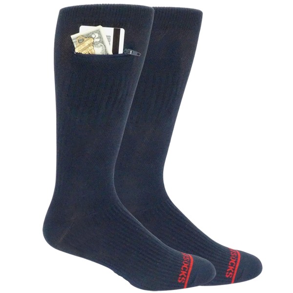 Pocket Socks Compression Crew Socks - Anti pickpocket Zipper Socks