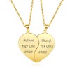 JSDDE Heart Puzzle Couple Pendant Necklace with Engraving, Partner Necklaces,