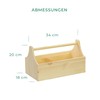 LAUBLUST Werkzeugkiste Holz - 34x18x20cm, Natur - Werkzeugkasten mit Griff