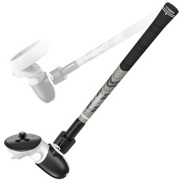 YOGES VR Golf Club Attachment Compatible with Meta Quest 3S/ Quest 3/ Oculus Quest 2 Controller, Non-Slip VR Golf Handle Grips 90 Degree Keep Tracking for Golf VR Games (ONLY for Right Controller)