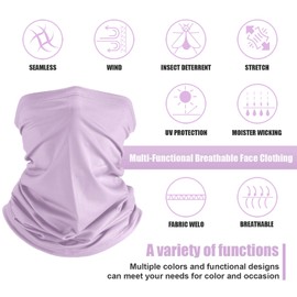 Geyoga 6 Pcs Summer UV Protection Cooling Neck Gaiter Face Mask Gaiter Mask Neck Gaiter Scarf Sunscreen Breathable Bandana