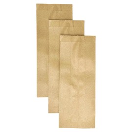 Bolsa De Papel Kraft No. 4 Cafe Ecológica (12x30 cm) Fondo Comun. (100 Piezas)