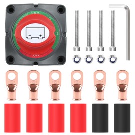 FLYTUO 1-2-Both-Off Battery Disconnect Switch 12V-48V Marine Battery Cut Off Switch 200A Waterproof Boat Battery Shut Off Kill Switch for Car Vehicle RV Boat Marine ATV UTV