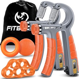FitBeast Kit de entrenamiento fortalecedor de agarre, 2 pinzas de mano de conteo, 5 unidades, fortalecedor de antebrazo, estirador de dedos, fuerza de