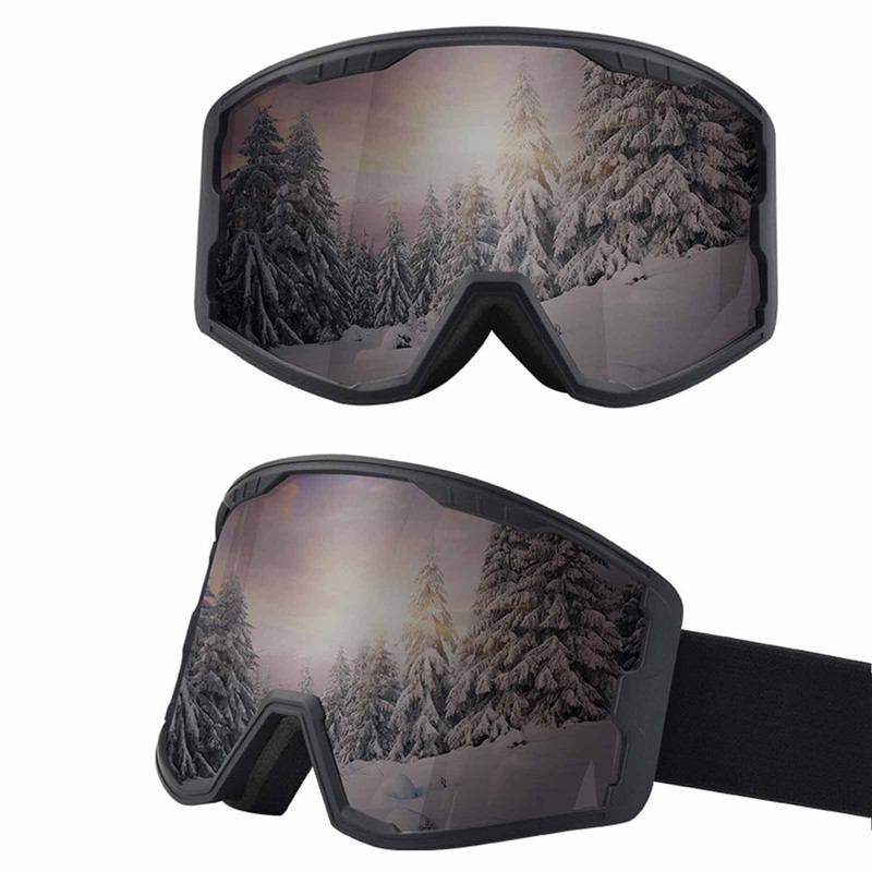 Ski Goggles Double Layer Sun Protection Anti Fog Adjustable Elasticity
