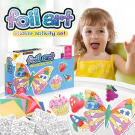 Lokorus Foil Art Kits for Children,Foil Crafts Kits for Girls Ages 3 Years+,Butterfly DIY Creative Activity Toys for Girls