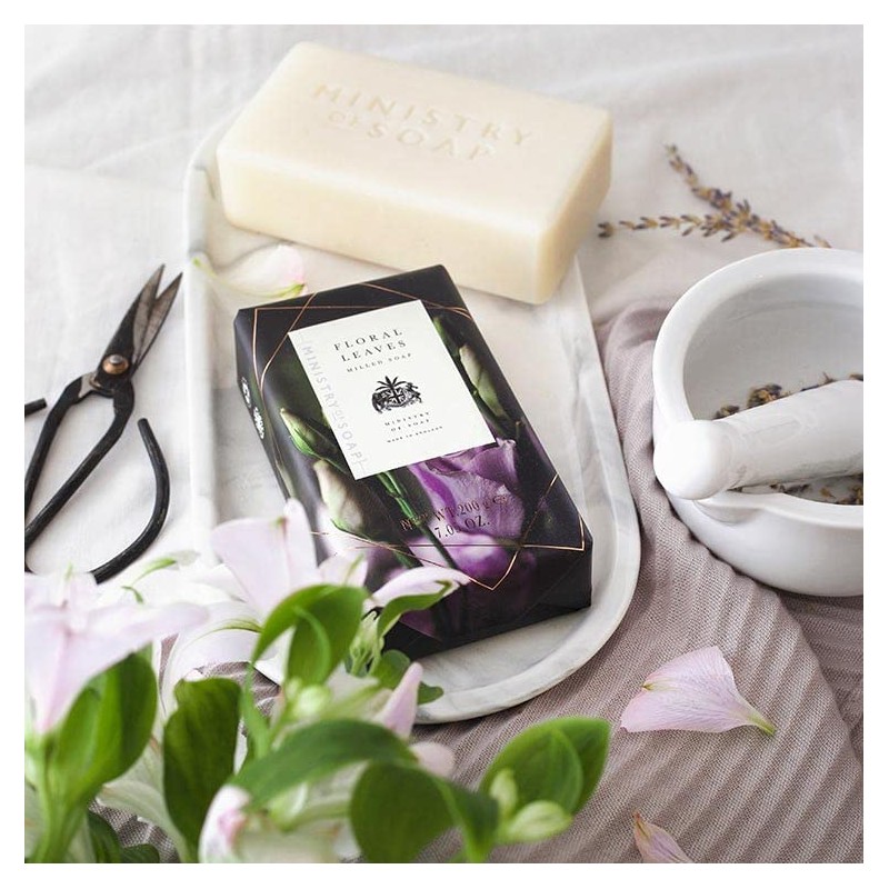 Ministry of Soap Dark Floral Wrapped Soap, Naturally Coloured, Triple-Milled