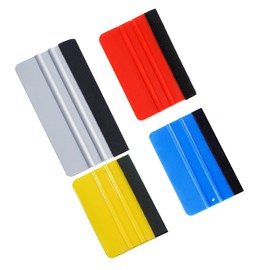 LAKJUOZ Squeegee For Film, Squeegee With Felt Edge Squeegee Set, Felt Squeegee Tool, Plastic For Car Wrapping Film, Window Film, Car Film, Tint Film, Wall Stickers, Pack of 4