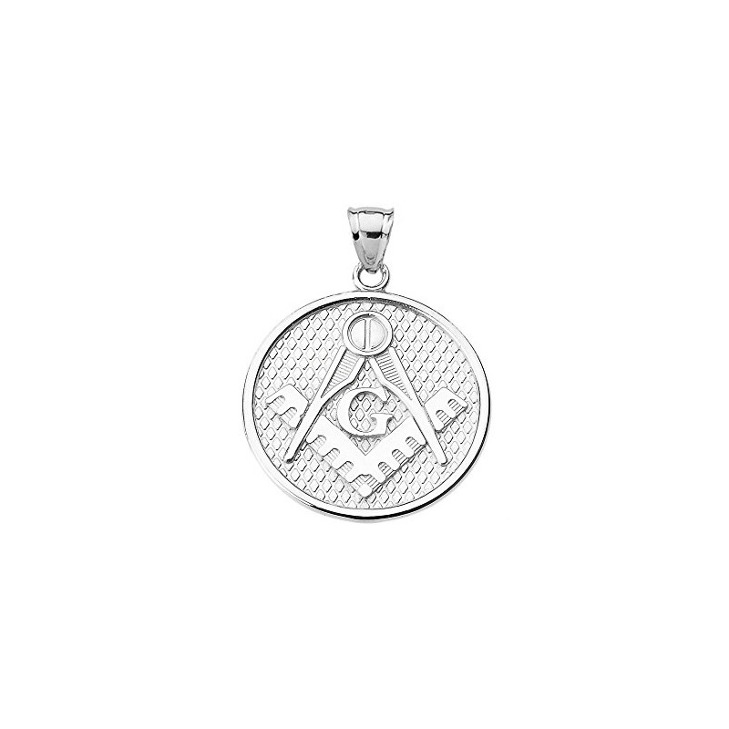 925 Sterling Silver Freemason Masonic Square & Compass Pendant