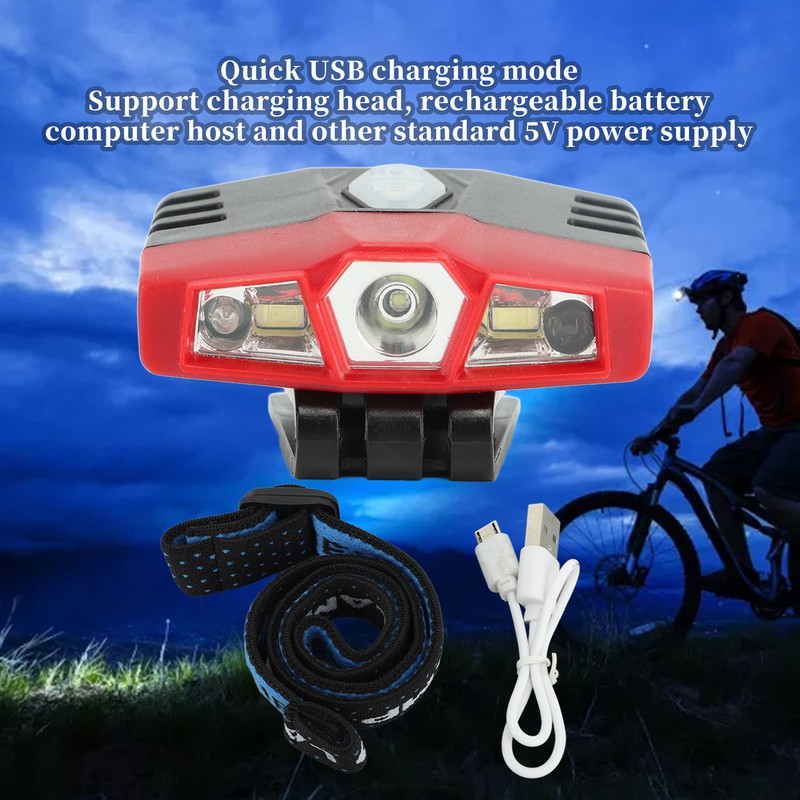 COB LED Headlamp High Brightness Dual Modes Waterproof Rechargeable Headlight