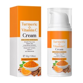 Kurkuma-Vitamincreme, aufhellende Gesichtscreme mit Kurkuma, feuchtigkeitsspendendes Reparaturgel mit Vitamin C, für Männer und Frauen, zum Entfernen von dunklen Flecken, 30 g