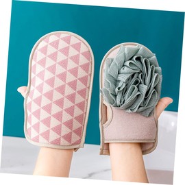 minkissy 3sets Thickened Shower Brush Double-sided Bath Gloves for Body Cleaning Back Scrubbers Shower Sponges Soft Mesh Fabric Comfortable to Use 3pcs*3
