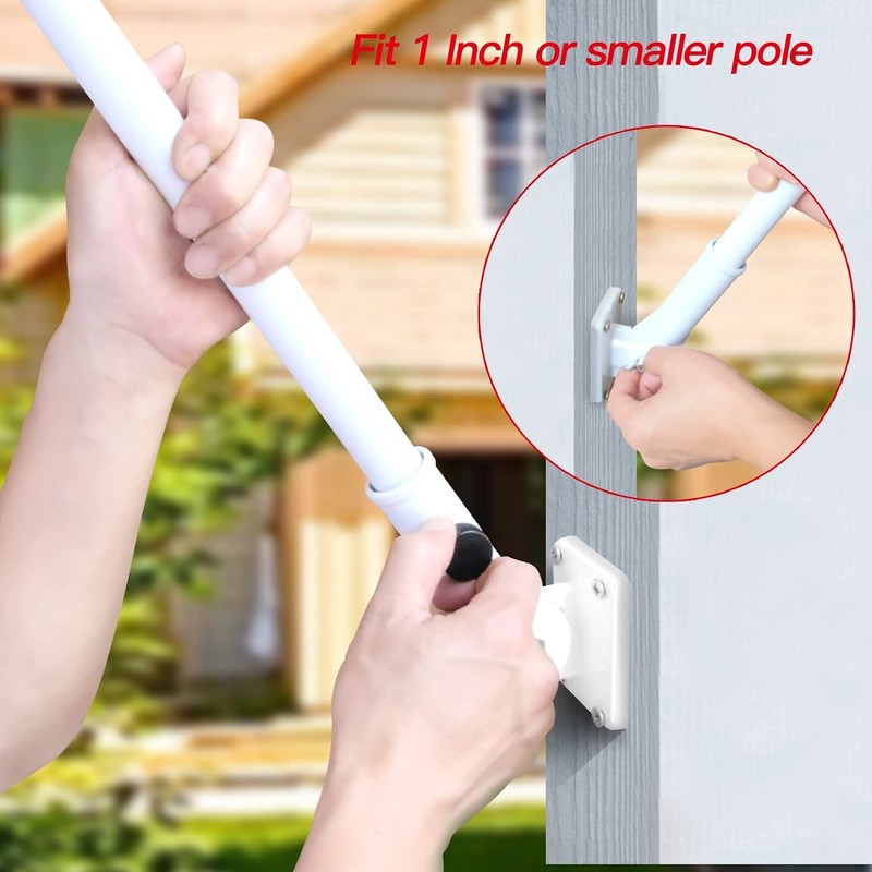 Tiardey White Multi-Position Flag Pole Mounting Bracket with Hardwares -