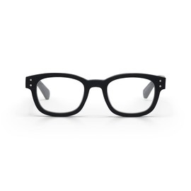 eyebobs Biff Unisex Premium Reading Glasses for Men and Women | Black front and temples with matte woodgrain finish - 00 | Non-Polarized Narrow Square Reader Glasses - 2.75 Magnification