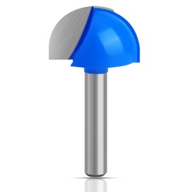 ASNOMY 1" Cutting Diameter Core Box Router Bit, 1/4 Inch Shank Round Nose Cove Box Router Bits - Solid Carbide 2-Flute Core Box Round Nose Router Bits