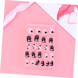 OHPHCALL Lovely Nail Stickers Set for Kids 24pcs Full Cover Press on Nails Non-toxic Abs Materials