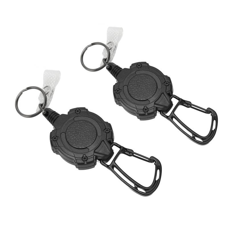 2 PCS Retractable Key Chain High Resiliency 31.5in Frosted Shell