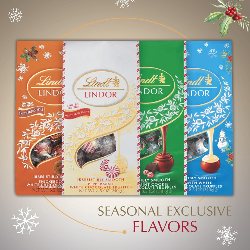Lindt LINDOR White Chocolate Peppermint Candy Truffles with Smooth Peppermint