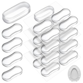 20Pcs Strong Adhesive Toilet Seat Bumpers, Quiet Soft Toilet Seat Bidet Replacement Kit, Collision Avoidance Lid Bumper for Families Hotels School Toilet