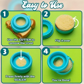 Sandwich Cutter and Sealer (Circle) - Crustless Sandwich Maker - Great for Lunchbox and Bento Box - Boys and Girls Kids Lunch - Sandwich Cutters for Kids