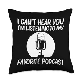 Cool Podcast For Men Women Podcaster Microphone Station Throw Pillow