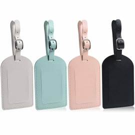 4 Pcs Luggage Tags, Luggage Tags for Suitcases with Adjustable Strap Privacy Protection Cover for Preventing Loss of Bags