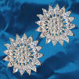 Earrings Sun / Real Silver 925 with Zirconia / Classic Design / Stone Colour: Transparent White / Modern Cool Trendy Hip / Buy Online Shop Jewellery / 58060, Sterling silver 925, zirconia stones,