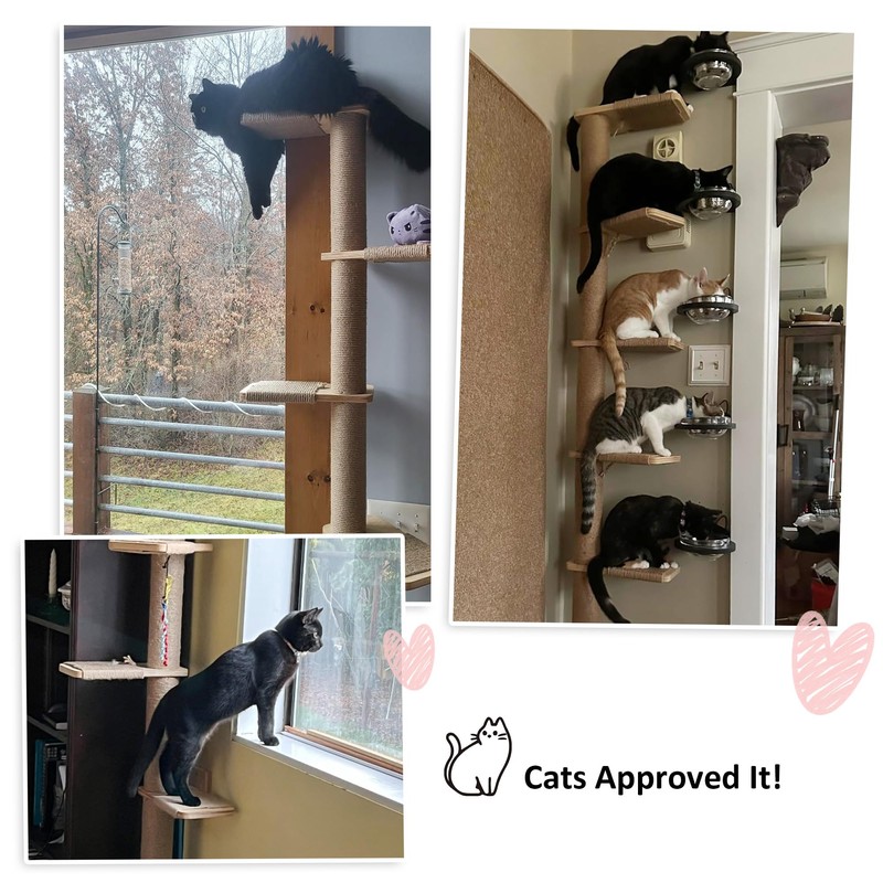 FUKUMARU Tall Cat Tree, 5 Tier Floor to Ceiling Cats