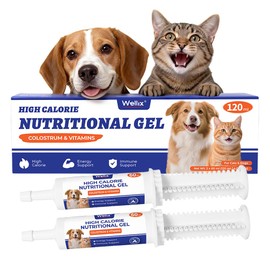 Wellix Weight Gain for Pets with Taurine for Dogs, High-Calorie Nutritional Supplement - Immune Support, Natural Dog Appetite Stimulant & High Calorie Booster for Puppies, Senior Dog & Cat, 4oz