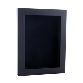 16x20 Shadow Box Frame Black Wood | with a 3/4" Usable Display Depth | Includes a Black Real Suede Texture Acid-Free Backing Board, UV Resistant Acrylic, and Hanging Hardware
