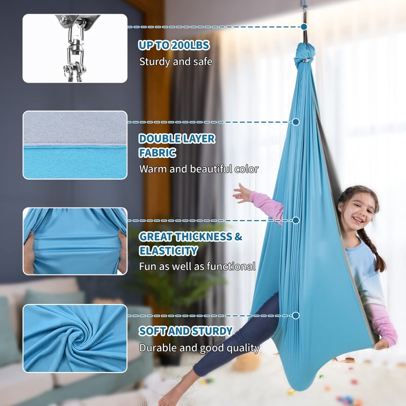 OUTREE Sensory Swing, Double Layer Therapy Swing with 360° Swivel