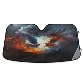 Parasol para parabrisas delantero del coche, acordeón plegable para coche, bloquea los rayos UV, protector de visera solar