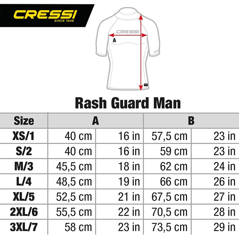 CRESSI Dive Center Man Rash Guard Short/SL - Protective Short