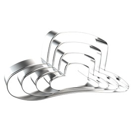 Cowboy Hat Cookie Cutter Set - 5 inch, 4 inch, 3 inch, 2 inch - 4 Piece Western Cowboy Cowgirl Cookie Cutters Shapes Molds - Stainless Steel