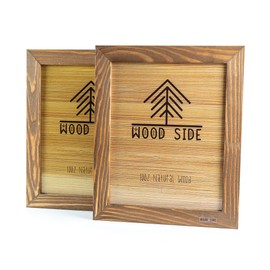 Rustic Wooden Picture Frame 5x7 Inch - Set of 2- Natural Distressed Wood with Real Glass for Wall and Table Top Display - Walnut