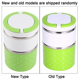 Lunch Box, Portable Removable 2 Layer Stainless Steel Insulation Thermo Thermal Lunch Box Food Container Hot