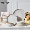 E-far Stoneware Dinnerware Sets, 18-Pieces Modern Plates and Bowls Sets,