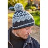 Pachamama Men Wool Beanie Bobble Hat Fleece Lined Handknitted Contemporary