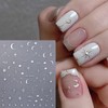 Metallic Moon Star Nail Art Stickers Decals Luxury Golden Silver
