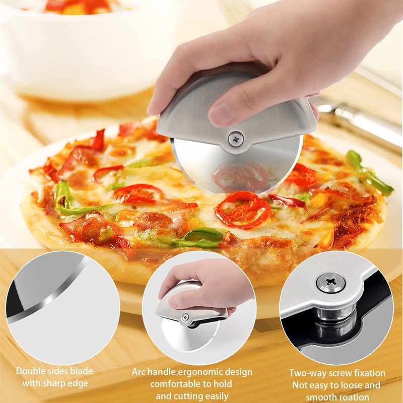 Love-KANKEI Pizza Cutter/Pizza Wheel/Pizza Slicer with Stainless Steel Comfortable Palm