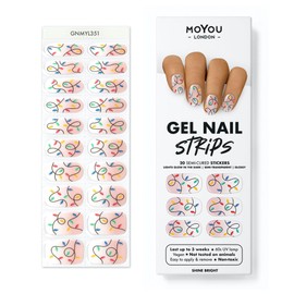 MOYOU LONDON Semi Cured Gel Nail Strips - Pack of 20 Nail Wraps for Salon Quality Manicure - Works with Any UV Nail Lamp - Easy to Apply, Trim & Remove Gel Nail Stickers