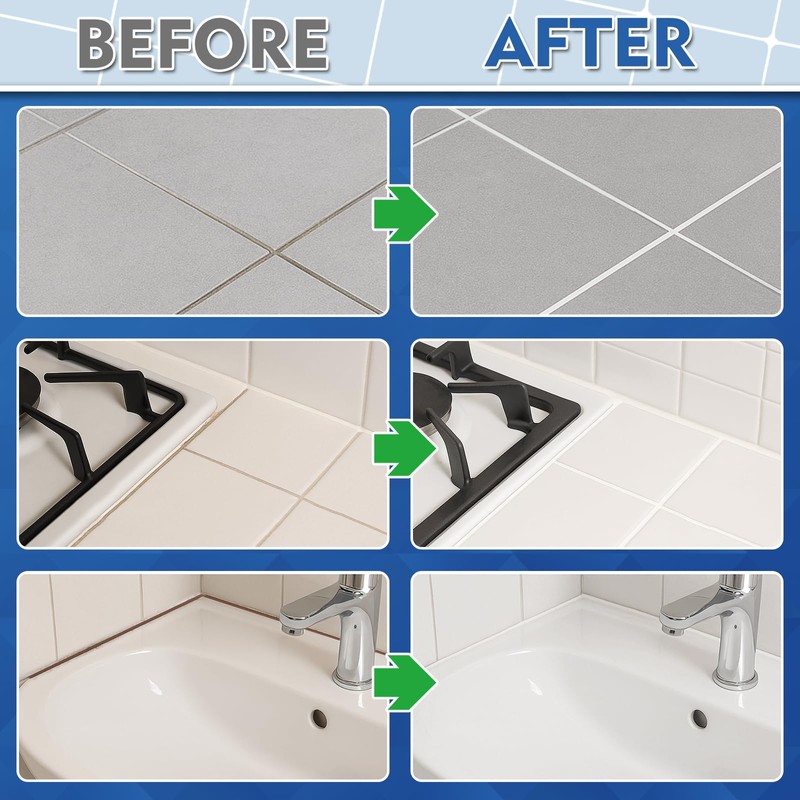 Tile Grout Repair Kit, 2 Pack Fast Drying Grout Filler