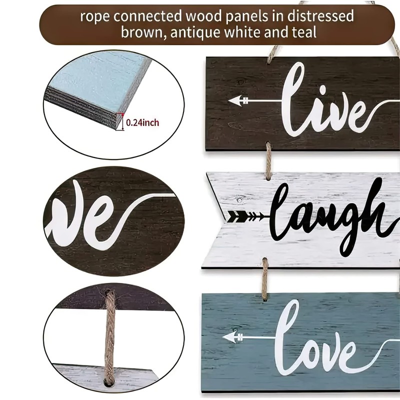 SOMEDA® Live Laugh Love Wall Sign Decoration