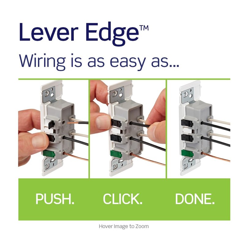 Leviton Lever Edge 15 Amp Tamper-Resistant Duplex Outlet, E5325-SW, White