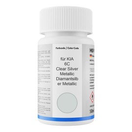 MG PRIME Autolack Lackstift Set für KIA 6C Clear Silver Metallic/Diamantsilber Metallic Basislack Klarlack je 50ml