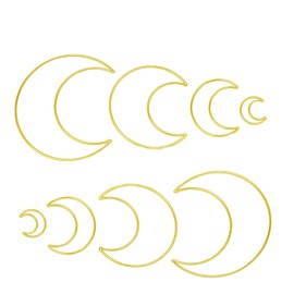 WANGCL 8 Pcs DIY Macrame Metal Floral Wreath Crafts Hoops Half Moon Shaped Dream Catcher Ring DIY Craft Dream Catcher Making Tools （4 Sizes）