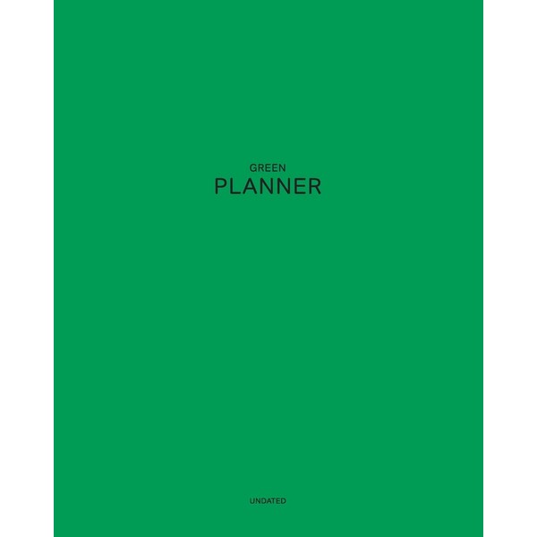 Undated Green Planner: Noble Luxurious 12 Month - 1 Year