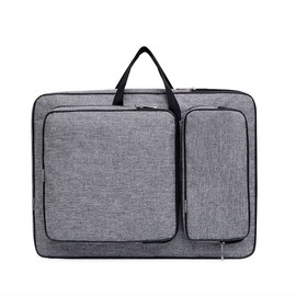 A3 Art Portfolio Case Portable Drawing Board Bag Waterproof Artwork Portfolio Carry Case Art Artist Folder Case Student Portfolio Drawing Painting Sketch Bag for Palette Paints Brushes Pencils (Grey)