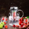 Glass Water Pitcher, Fruit Infuser Pitcher with Removable Lid, High